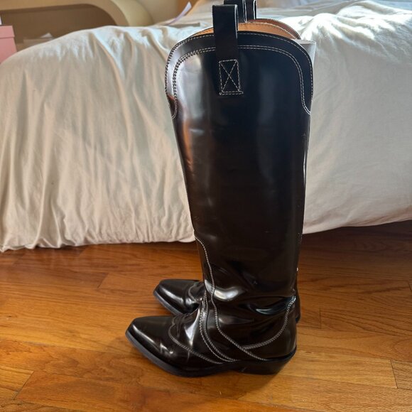 GANNI Polished Western Tall Boot - Picture 4 of 6